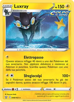Carta Luxray dell'espansione Stili di Lotta, numero 48/163