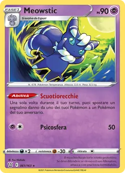 Carta Meowstic dell'espansione Stili di Lotta, numero 61/163