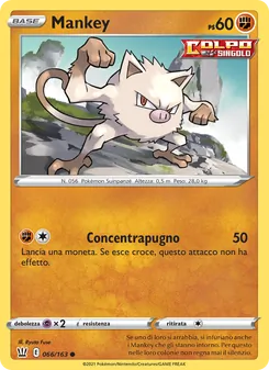 Carta Mankey dell'espansione Stili di Lotta, numero 66/163