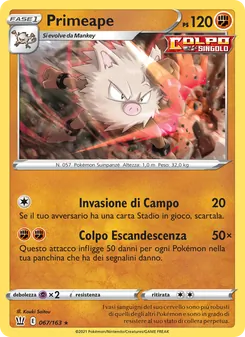 Carta Primeape dell'espansione Stili di Lotta, numero 67/163