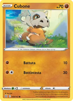 Carta Cubone dell'espansione Stili di Lotta, numero 69/163