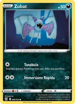 Carta Zubat dell'espansione Stili di Lotta, numero 89/163