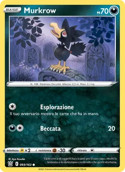 Carta Murkrow dell'espansione Stili di Lotta, numero 93/163