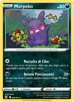 Carta Morpeko dell'espansione Stili di Lotta, numero 98/163