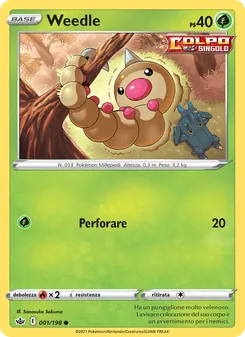 Carta Weedle dell'espansione Regno Glaciale, numero 1/198