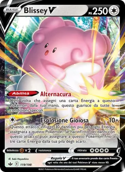 Carta Blissey V dell'espansione Regno Glaciale, numero 119/198