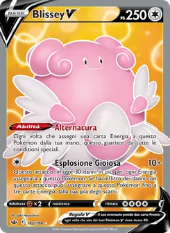 Carta Blissey V dell'espansione Regno Glaciale, numero 182/198