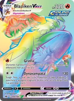 Carta Blaziken VMAX dell'espansione Regno Glaciale, numero 200/198