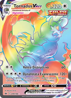 Carta Tornadus VMAX dell'espansione Regno Glaciale, numero 209/198
