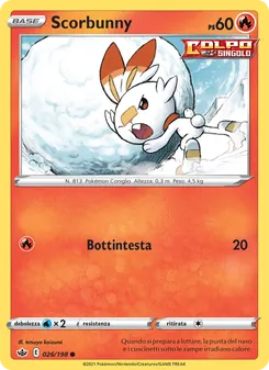 Carta Scorbunny dell'espansione Regno Glaciale, numero 26/198
