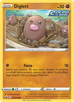Carta Diglett dell'espansione Regno Glaciale, numero 76/198