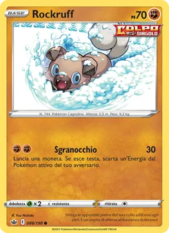 Carta Rockruff dell'espansione Regno Glaciale, numero 86/198