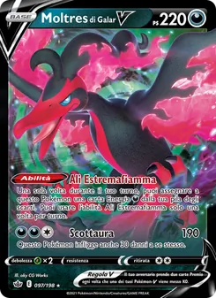 Carta Moltres di Galar V dell'espansione Regno Glaciale, numero 97/198