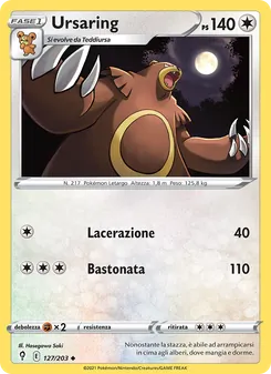 Carta Ursaring dell'espansione Evoluzioni Eteree, numero 127/203