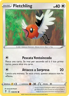 Carta Fletchling dell'espansione Evoluzioni Eteree, numero 138/203
