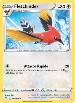 Carta Fletchinder dell'espansione Evoluzioni Eteree, numero 139/203