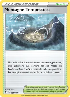 Carta Montagne Tempestose dell'espansione Evoluzioni Eteree, numero 161/203