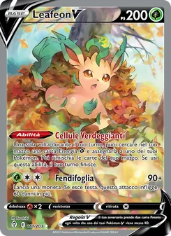 Carta Leafeon V dell'espansione Evoluzioni Eteree, numero 167/203