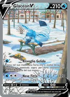 Carta Glaceon V dell'espansione Evoluzioni Eteree, numero 175/203