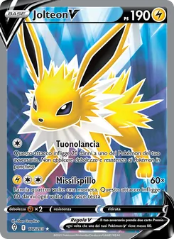 Carta Jolteon V dell'espansione Evoluzioni Eteree, numero 177/203