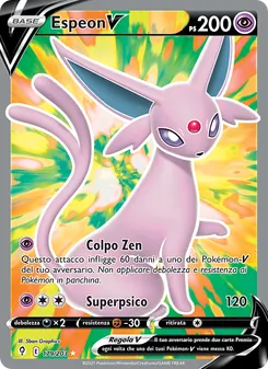 Carta Espeon V dell'espansione Evoluzioni Eteree, numero 179/203