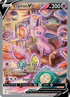 Carta Espeon V dell'espansione Evoluzioni Eteree, numero 180/203
