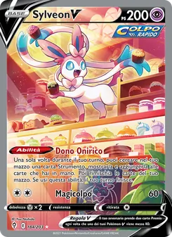 Carta Sylveon V dell'espansione Evoluzioni Eteree, numero 184/203