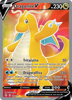 Carta Dragonite V dell'espansione Evoluzioni Eteree, numero 191/203