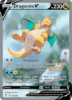 Carta Dragonite V dell'espansione Evoluzioni Eteree, numero 192/203