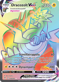Carta Dracozolt VMAX dell'espansione Evoluzioni Eteree, numero 210/203