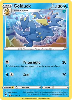 Carta Golduck dell'espansione Evoluzioni Eteree, numero 25/203