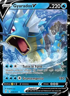 Carta Gyarados V dell'espansione Evoluzioni Eteree, numero 28/203
