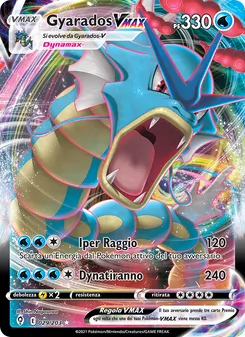 Carta Gyarados VMAX dell'espansione Evoluzioni Eteree, numero 29/203