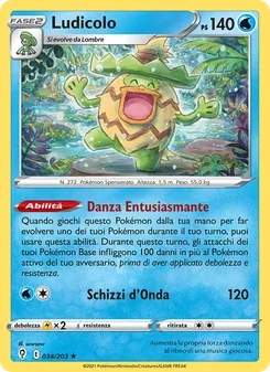 Carta Ludicolo dell'espansione Evoluzioni Eteree, numero 34/203