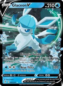 Carta Glaceon V dell'espansione Evoluzioni Eteree, numero 40/203