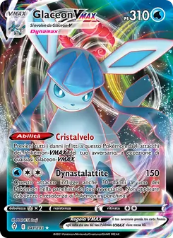 Carta Glaceon VMAX dell'espansione Evoluzioni Eteree, numero 41/203