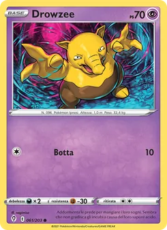 Carta Drowzee dell'espansione Evoluzioni Eteree, numero 61/203