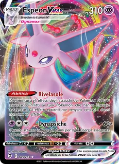Carta Espeon VMAX dell'espansione Evoluzioni Eteree, numero 65/203