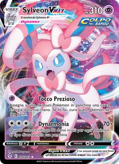 Carta Sylveon VMAX dell'espansione Evoluzioni Eteree, numero 75/203