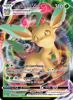 Carta Leafeon VMAX dell'espansione Evoluzioni Eteree, numero 8/203