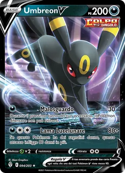 Carta Umbreon V dell'espansione Evoluzioni Eteree, numero 94/203