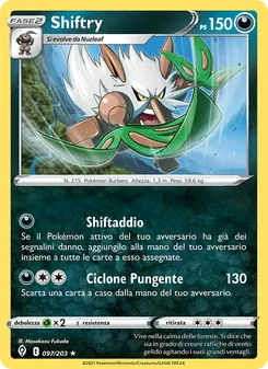 Carta Shiftry dell'espansione Evoluzioni Eteree, numero 97/203