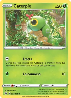 Carta Caterpie dell'espansione Colpo Fusione, numero 1/264