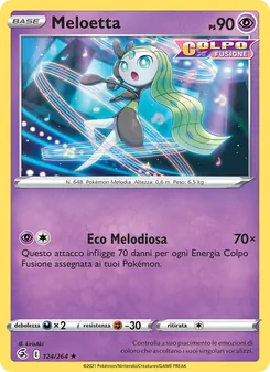 Carta Meloetta dell'espansione Colpo Fusione, numero 124/264