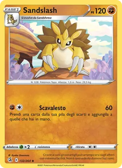 Carta Sandslash dell'espansione Colpo Fusione, numero 132/264