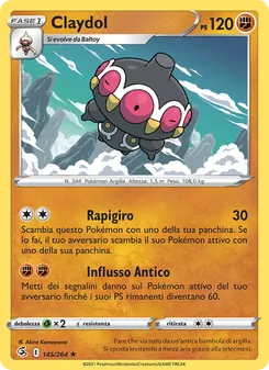Carta Claydol dell'espansione Colpo Fusione, numero 145/264
