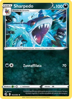 Carta Sharpedo dell'espansione Colpo Fusione, numero 163/264