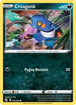 Carta Croagunk dell'espansione Colpo Fusione, numero 165/264