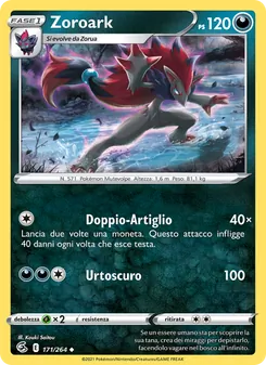 Carta Zoroark dell'espansione Colpo Fusione, numero 171/264