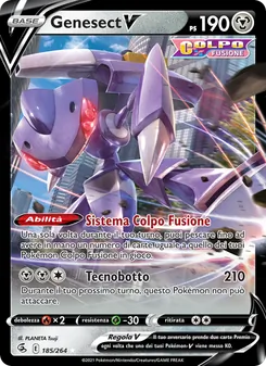 Carta Genesect V dell'espansione Colpo Fusione, numero 185/264